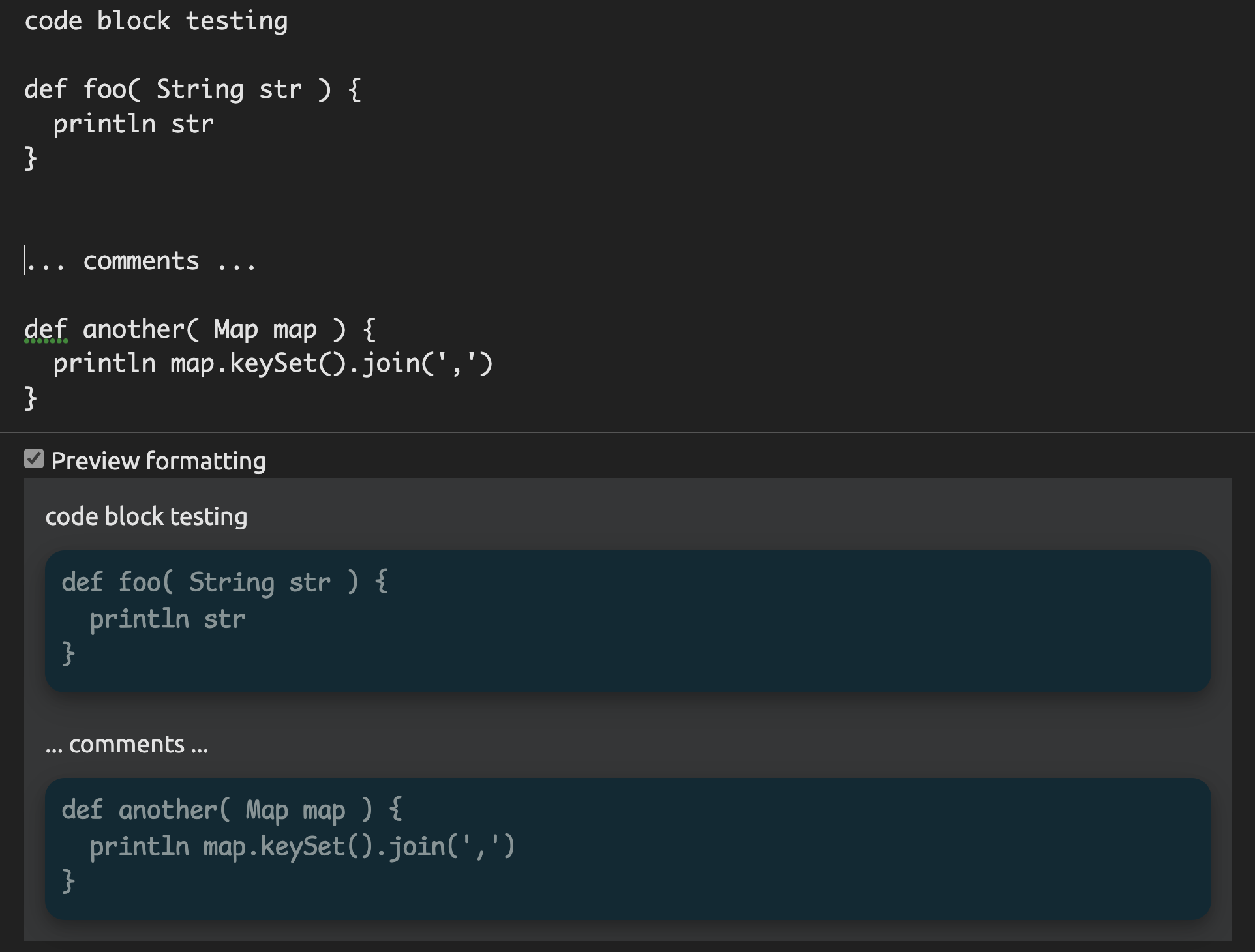 solarized code block