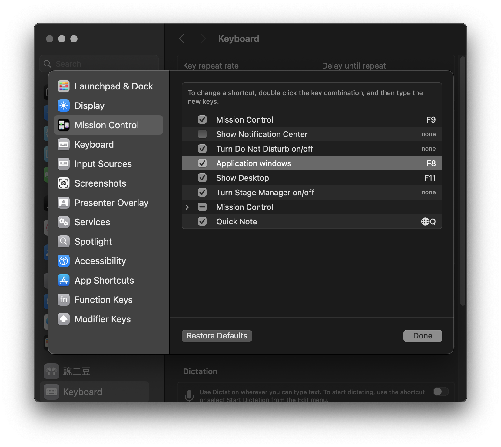 keyboards ⇢ shortcuts