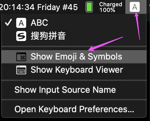 show emoji & symbols