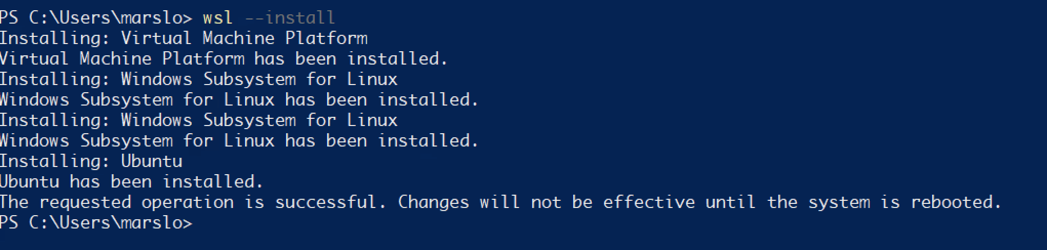 wsl install